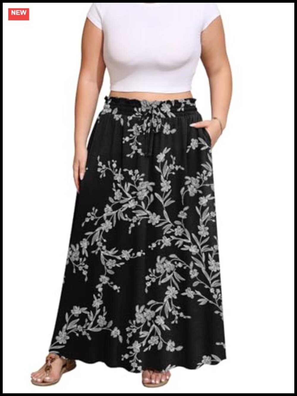 Womens Plus Size Chiffon Maxi Skirt High Waisted A-Line Beach Flowy